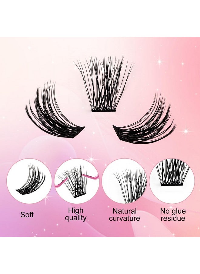 FADLASH - Lash Clusters Diy Eyelash Extensions 168 Clusters Lashes D Curl 0.07 Natural Individual Lash Extensions Mixed Tray False Eyelashes Soft & Strong Thin Band Diy At Home (F340.07D 816Mm) - Image 1