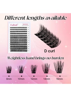 FADLASH Lash Clusters Diy Eyelash Extensions 168 Clusters Lashes D Curl 0.07 Natural Individual Lash Extensions Mixed Tray False Eyelashes Soft & Strong Thin Band Diy At Home (F340.07D 816Mm)  - Image 4