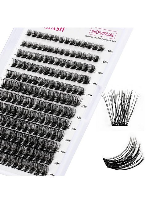 Lash Clusters Diy Eyelash Extensions 168 Clusters Lashes D Curl 0.07 Natural Individual Lash Extensions Mixed Tray False Eyelashes Soft & Strong Thin Band Diy At Home (F340.07D 816Mm)