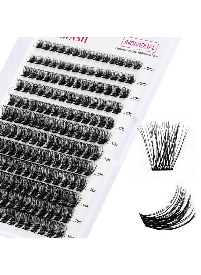 FADLASH - Lash Clusters Diy Eyelash Extensions 168 Clusters Lashes D Curl 0.07 Natural Individual Lash Extensions Mixed Tray False Eyelashes Soft & Strong Thin Band Diy At Home (F340.07D 816Mm) - Image 1