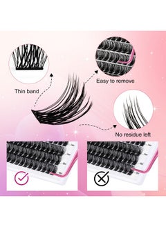 FADLASH Lash Clusters Diy Eyelash Extensions 168 Clusters Lashes D Curl 0.07 Natural Individual Lash Extensions Mixed Tray False Eyelashes Soft & Strong Thin Band Diy At Home (F340.07D 816Mm)  - Image 3