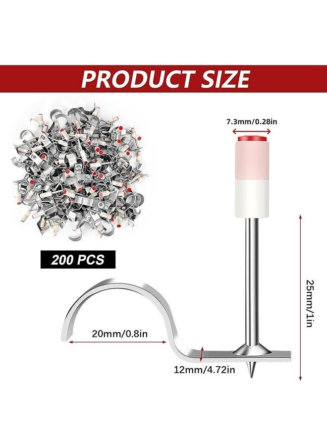 200 PCS Steel Concrete Nail Gun Nails Kit, 7.3 mm Diameter Bolts, Manual Drywall Nail Gun, Pistola De Impacto para Concreto Clavos, Multi-Purpose Nail Shooter Gun Nails ﻿ - Image 2