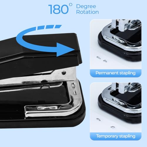 M.G M&G Desktop Stapler Swing-Arm Stapler with 50 Sheet Capacity, 180 Rotation Design, Swivel Stapler with 1000 Staples for Booklet Binding, Durable Staplers for Office School Home (Black) - Image 4