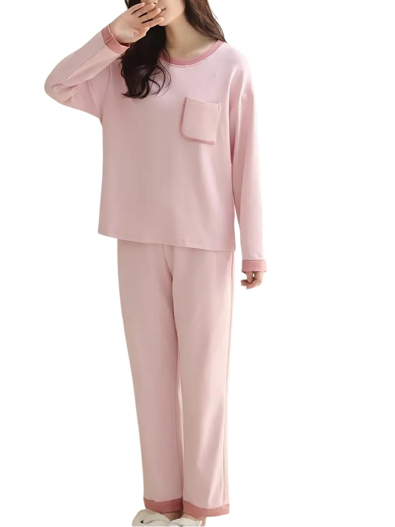 Celary Korean Style Women’s Night Suit - Cute Printed Pajama Set with Long Sleeve Top & Pants - Soft Cotton Loungewear - Image 1