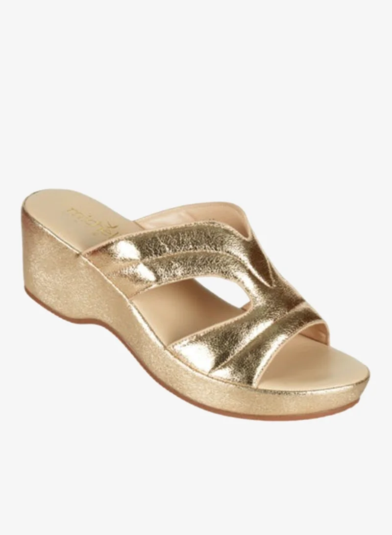 Michelle Morgan 092-2965 Michelle Morgan Ladies Wedge sandals4ZD19T Gold