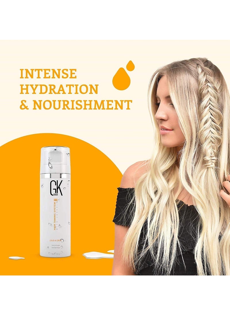 GK Hair - Leave In Conditioner Cream (4.4 Fl Oz/130ml) Conditioning Hydrating Smoothing Moisturizing & Frizz Control For Dry Damaged Hair Taming before Swimming or Exercise - Image 1