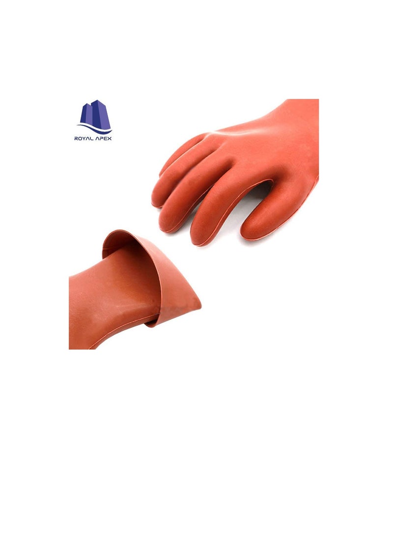 Electrical Insulated Lineman Rubber Gloves Electrician High Voltage Hand Shape Waterproof Safety Protective Work Gloves Insulating for Man & Woman (22KV)  - Image 2