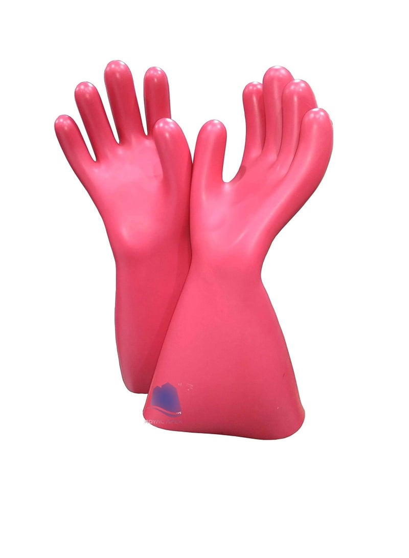 Electrical Insulated Lineman Rubber Gloves Electrician High Voltage Hand Shape Waterproof Safety Protective Work Gloves Insulating for Man & Woman (22KV)  - Image 1