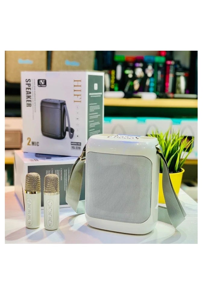 SU.YOSD YS-220 Outdoor Karaoke Speaker Big Strap Speaker With Dual UHF Wireless Microphone White  - Image 2
