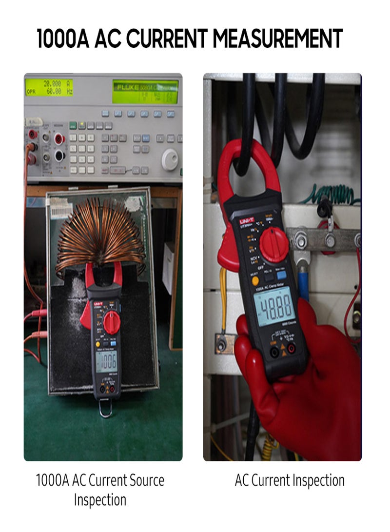 UNI-T UT206A+ Clamp Meter Digital Clamp Type Multimeter Universal Meter Autoranging Clampmeter 6099 Counts 1000V DC/AC Voltmeter 1000A AC Ammeter 600A Inrush Current NCV Test Resistance Frequency - Image 5