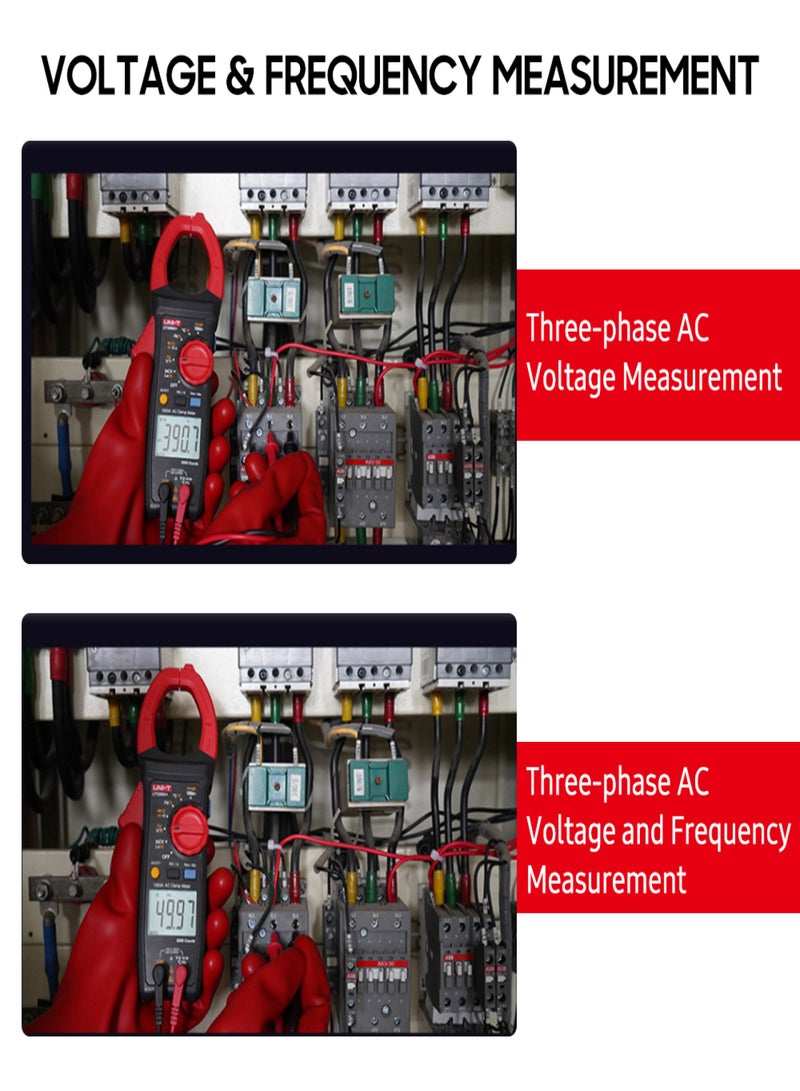 UNI-T UT206A+ Clamp Meter Digital Clamp Type Multimeter Universal Meter Autoranging Clampmeter 6099 Counts 1000V DC/AC Voltmeter 1000A AC Ammeter 600A Inrush Current NCV Test Resistance Frequency - Image 4