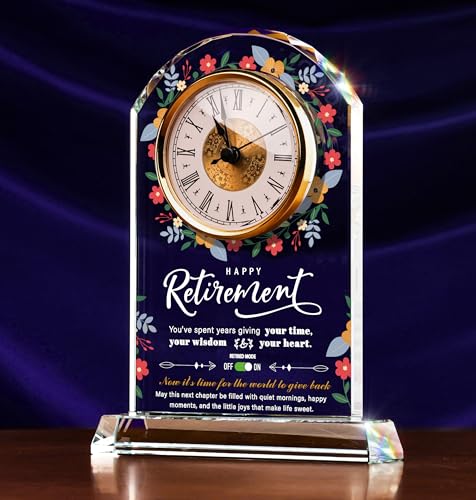 Sttokilly Retirement Crystal Clock Gifts for Women Men,Classy Retirement Plaque for Coworkers Boss，Happy Retirement Decorations Gifts for Friends,Teacher,Leader - Image 1