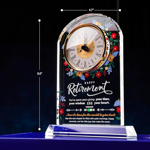 Sttokilly Retirement Crystal Clock Gifts for Women Men,Classy Retirement Plaque for Coworkers Boss，Happy Retirement Decorations Gifts for Friends,Teacher,Leader - Image 2