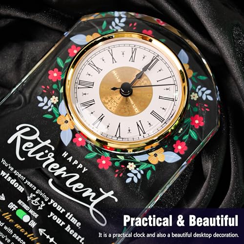 Sttokilly Retirement Crystal Clock Gifts for Women Men,Classy Retirement Plaque for Coworkers Boss，Happy Retirement Decorations Gifts for Friends,Teacher,Leader - Image 5