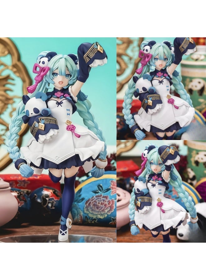 Halamodo Panda Miku Anime Figure Model - Hatsune Miku Anime Figurine Ornament, Bishoujo Figurine Ornament Serving As Desktop Decoration And Computer Case Decoration, Birthday Gift For Boys And Girls, Collectible Hatsune Miku Peripheral, 20cm - Image 2