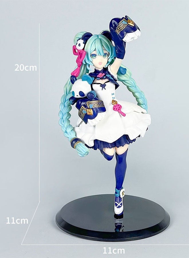 Halamodo Panda Miku Anime Figure Model - Hatsune Miku Anime Figurine Ornament, Bishoujo Figurine Ornament Serving As Desktop Decoration And Computer Case Decoration, Birthday Gift For Boys And Girls, Collectible Hatsune Miku Peripheral, 20cm - Image 3