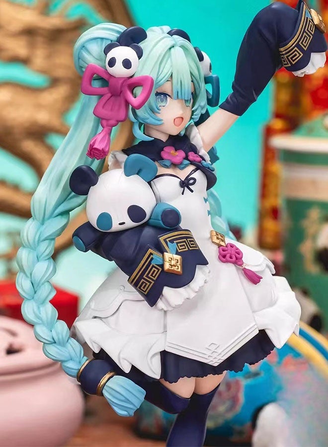 Halamodo Panda Miku Anime Figure Model - Hatsune Miku Anime Figurine Ornament, Bishoujo Figurine Ornament Serving As Desktop Decoration And Computer Case Decoration, Birthday Gift For Boys And Girls, Collectible Hatsune Miku Peripheral, 20cm - Image 5