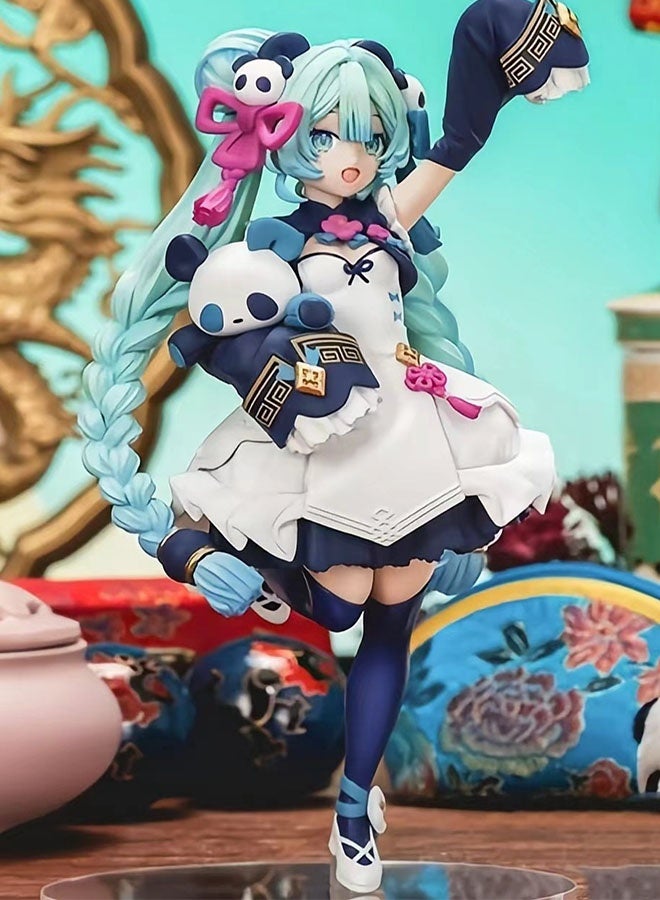Halamodo Panda Miku Anime Figure Model - Hatsune Miku Anime Figurine Ornament, Bishoujo Figurine Ornament Serving As Desktop Decoration And Computer Case Decoration, Birthday Gift For Boys And Girls, Collectible Hatsune Miku Peripheral, 20cm - Image 4