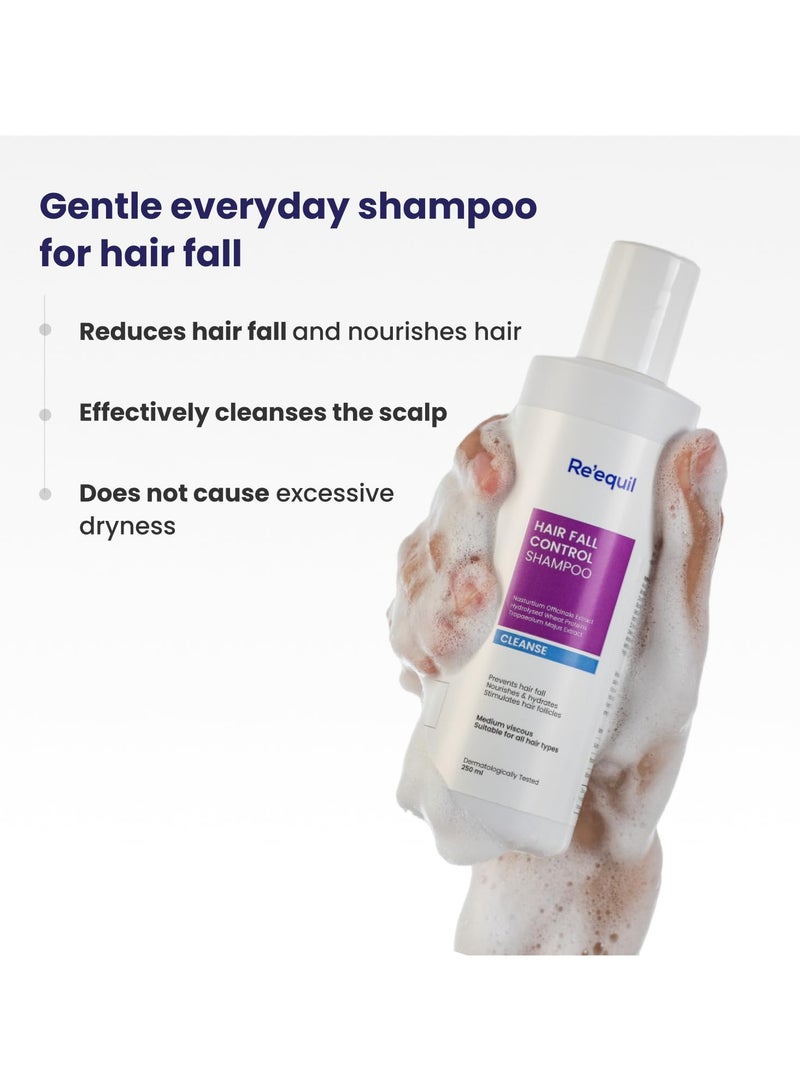 RE' EQUIL Hair Fall Control Shampoo | Reduces Hairfall | Promotes Hair Thickness | All Hair Types | 250ml - Image 3