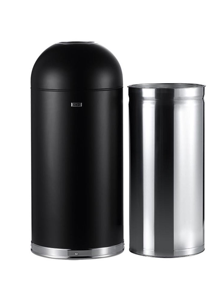EKO Eternal Round Open Top Waste Bin, Tall Commercial Trash Can for Indoor and Outdoor, Black Steel Heavy-Duty, Extra Large Metal Garbage Bin for Home, Office, Restaurant, Restroom, 52L  - Image 4