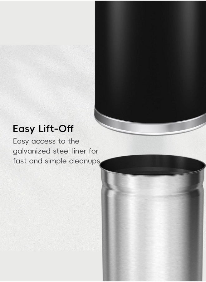 EKO Eternal Round Open Top Waste Bin, Tall Commercial Trash Can for Indoor and Outdoor, Black Steel Heavy-Duty, Extra Large Metal Garbage Bin for Home, Office, Restaurant, Restroom, 52L  - Image 3