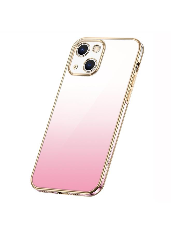 Case For iPhone 14 Iridescence Series Plating Transparent Gradient Phone Case