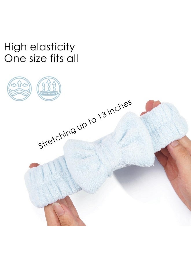 Ayesha Ayesha Blue Spa Headband and Wristband Set for Skincare Makeup Headband Wrist Cuffs for Washing Face Bubble Skincare Hairband for Women Girls (Blue set)  - Image 5
