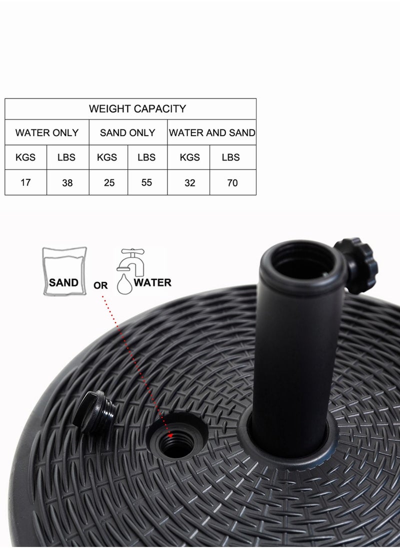 C-Hopetree Heavy Duty Water Fillable Base Stand for Patio Outdoor Table Umbrella Black  - Image 5