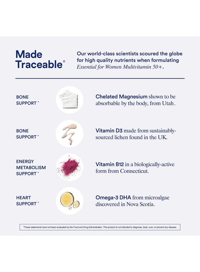 Ritual Multivitamin for Women 50+, Menopause Supplements with Vitamin D3, K2 and Magnesium for Bone Support*, Omega-3 DHA, Vitamin B12, Non-GMO, Mint Essenced, 30 Day Supply, 60 Vegan Capsules - Image 4