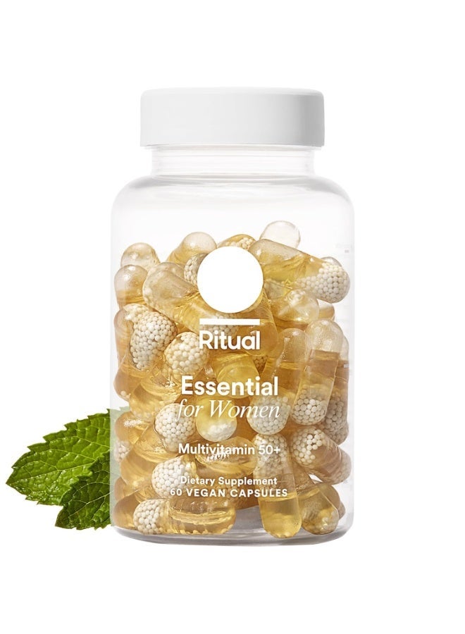 Ritual Multivitamin for Women 50+, Menopause Supplements with Vitamin D3, K2 and Magnesium for Bone Support*, Omega-3 DHA, Vitamin B12, Non-GMO, Mint Essenced, 30 Day Supply, 60 Vegan Capsules - Image 1