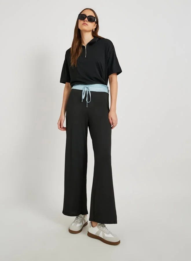 Take Two Solid Half Zipped Regular Fit Polo T-Shirt