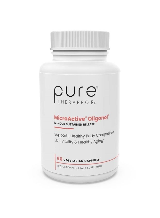Pure TheraPro Rx MicroActive Oligonol | Clinically Proven Polyphenol Supplement to Support Body Composition & Healthy Skin | 2x More bioAvailable | 2 Month Supply | Non-GMO & Vegan (60 Vegan Capsules) - Image 1
