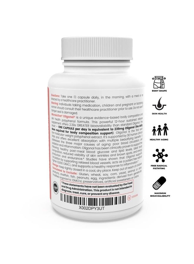 Pure TheraPro Rx MicroActive Oligonol | Clinically Proven Polyphenol Supplement to Support Body Composition & Healthy Skin | 2x More bioAvailable | 2 Month Supply | Non-GMO & Vegan (60 Vegan Capsules) - Image 4