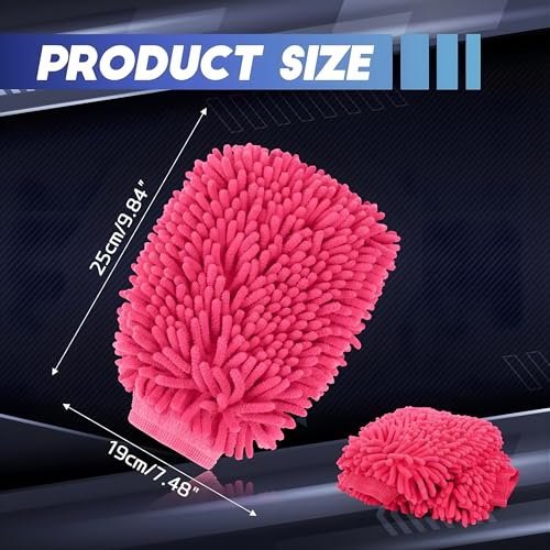 CLAPONE 1 Piece Multicolor Microfiber Cleaning Glove/Wash Mitt for Car, Bike & Home Double-Sided Chenille Duster for Washing, Dusting, Polishing Soft, Lint-Free, Scratch-Free Mitt for Windows, Kitchen - Image 2