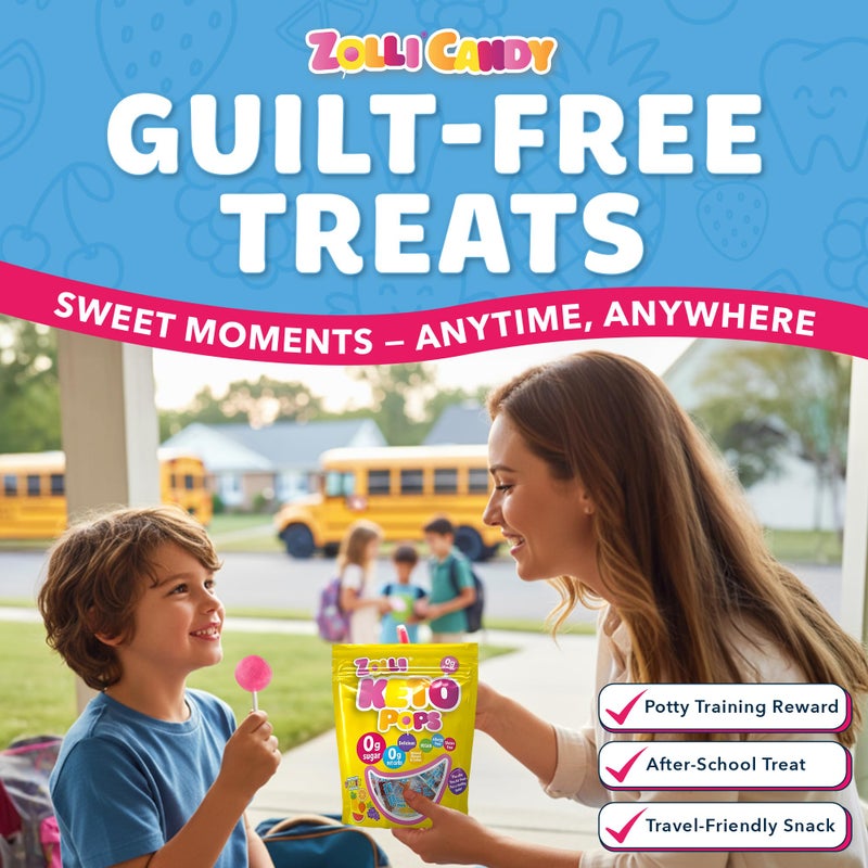 ZOLLIPOPS Zolli KETO Pops Sugar Free Lollipop Candy, Vegan, Gluten-Free, Diabetic-Friendly, 4oz Resealable Pouch - Image 4
