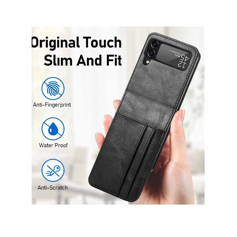 Zikra Compatible with Samsung Galaxy Z Flip 3 Case, Business Style Premium Leather Galaxy Z Flip 3 Wallet Case with Card Holders for Women Men Protective Phone Case for Samsung Galaxy Z Flip 3 5G 2021 - Image 5