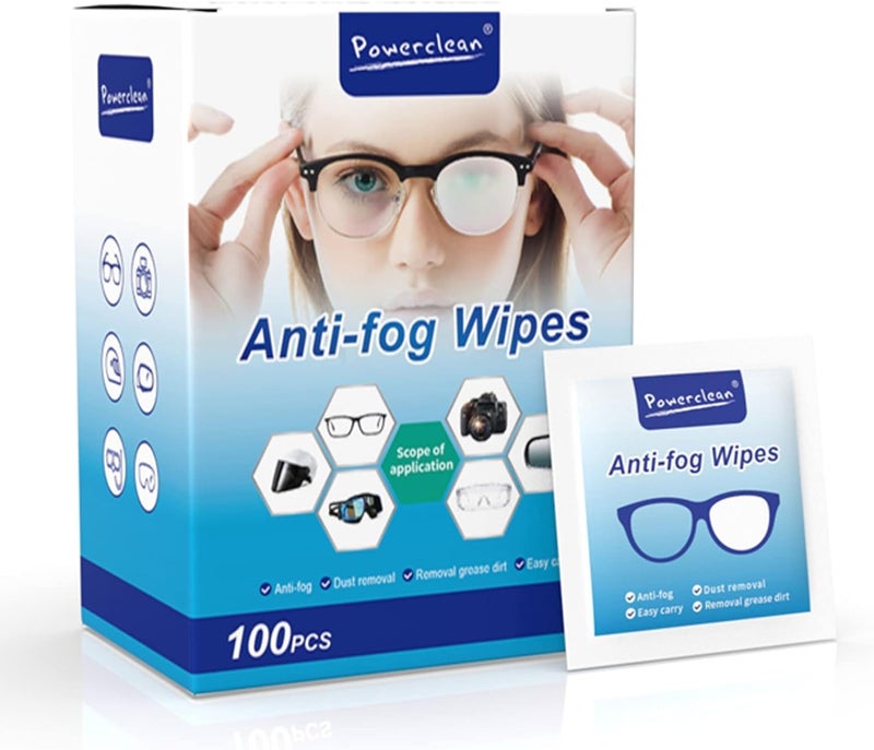 DRUCILA 100Pcs Anti Fog Wipes for Glasses, Individually Wrapped Lens Cleaner Wipes Pre-Moistened Lens & Screen Cleaning Wipes for Laptop Computer, Pc Monitor, Phone, Watch, Camera Lens. - Image 1