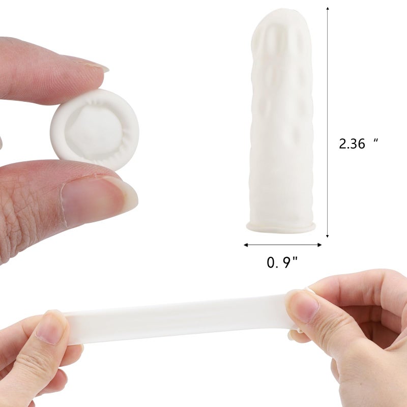 BTYMS 400 Count Latex Finger Cots Large Fingertip Gloves Disposable Finger Rubber Tips Protector Anti-Static - Image 2