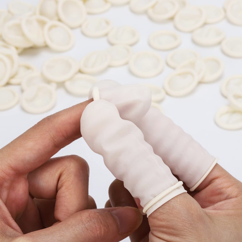 BTYMS 400 Count Latex Finger Cots Large Fingertip Gloves Disposable Finger Rubber Tips Protector Anti-Static - Image 4