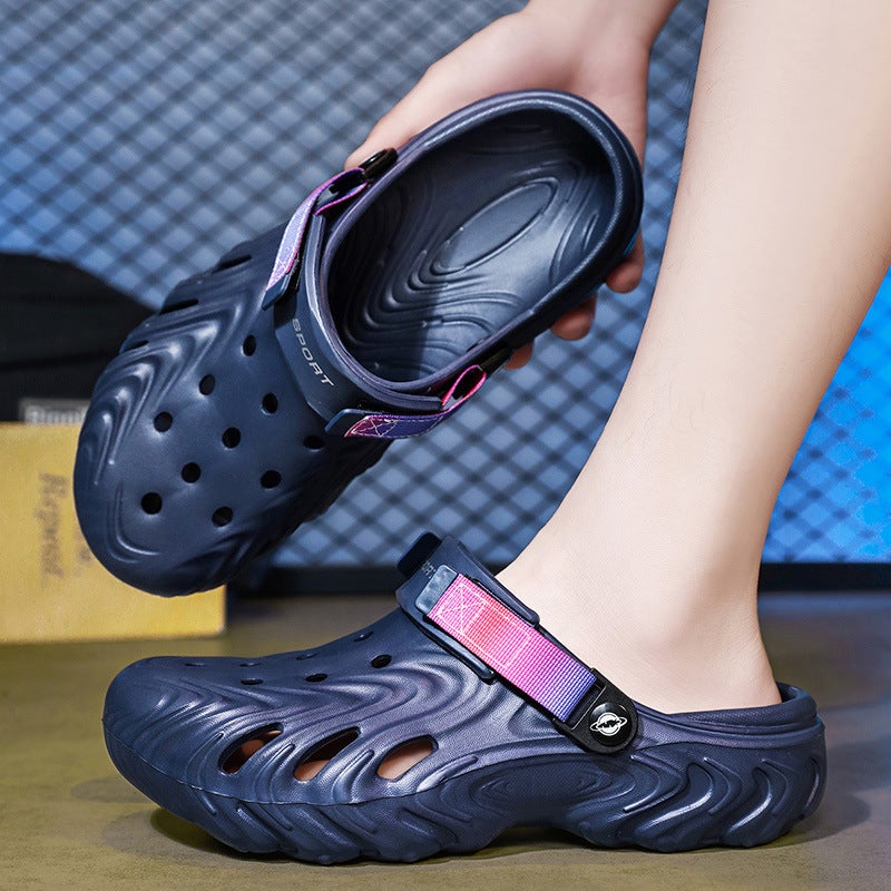 Dropshipping Large Size Perforated Shoes For Men 2026 New Model Outdoor Beach Shoes Eva Non-Slip Closed-Toe Detachable Sandals - Image 3
