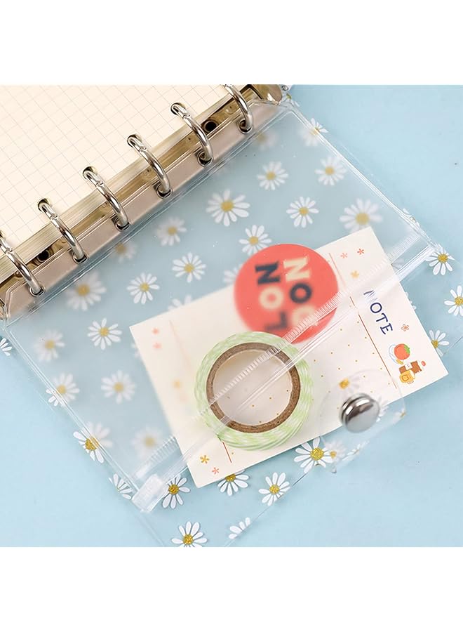 erorex A6 Pvc Budget Binder With 45 Pages Of Blank Inner Core 1 Round Ring Notebook Binder Cover With 1 Pcs Loose Leaf Zipper Binder Pockets For Bank Card Cash Money Saving Binder Daisy Pendant  - Image 4