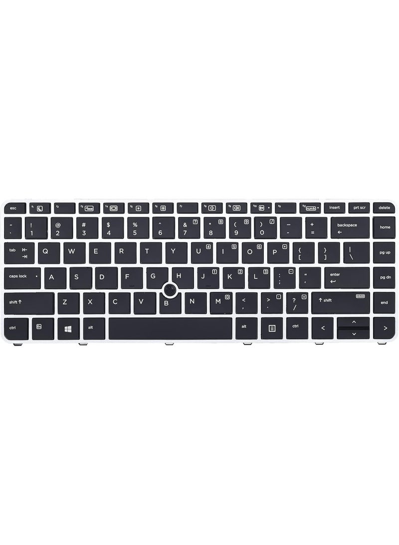 Terabyte استبدال لوحة مفاتيح جديدة لجهاز HP Elitebook 840 G3 848 G3، Elitebook 745 G3 745 G4 سلسلة لابتوب مع إطار فضي مضاء لوحة مفاتيح أمريكية - Image 1