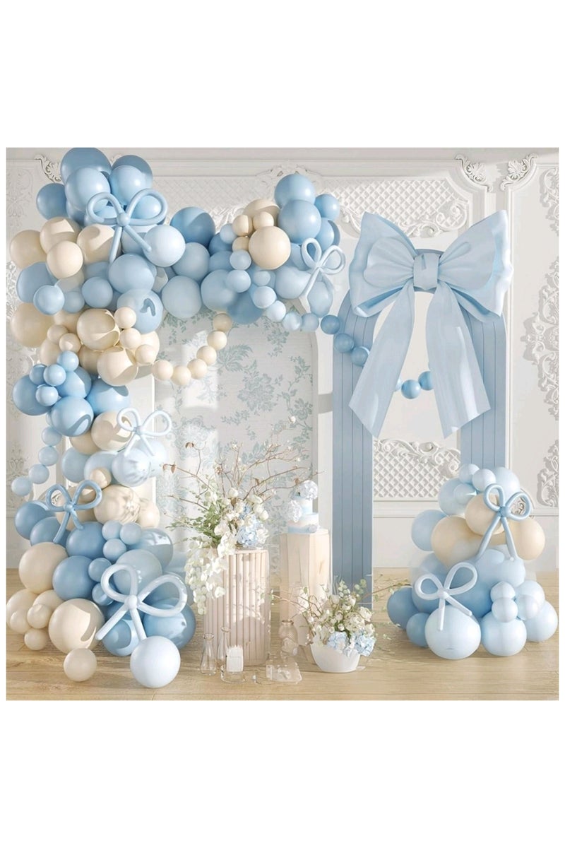 JAYATO مجموعة بالونات زرقاء وبيضاء 139 قطعة - بالونات تزيين حفلات الزفاف - مجموعة تزيين أعياد الميلاد - مجموعة حفلات استقبال المواليد - Image 1