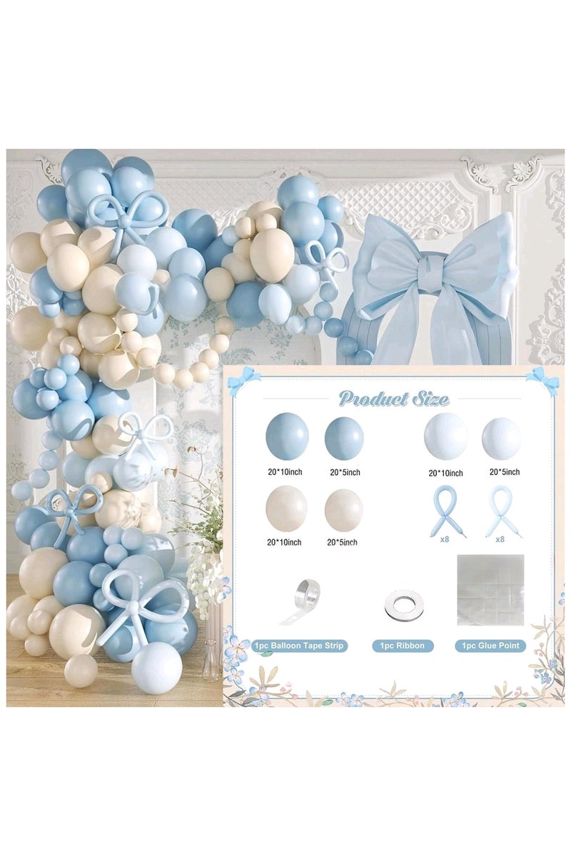 JAYATO مجموعة بالونات زرقاء وبيضاء 139 قطعة - بالونات تزيين حفلات الزفاف - مجموعة تزيين أعياد الميلاد - مجموعة حفلات استقبال المواليد - Image 2