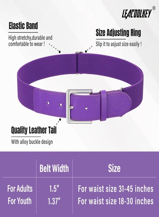 LEACOOLKEY Baseball Belt and Socks Combo Set Breathable Softball Socks and Elastic Belt for Adult Men Women Purple - Image 5