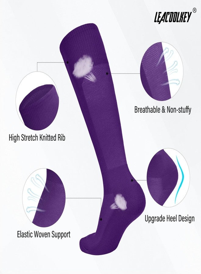 LEACOOLKEY Baseball Belt and Socks Combo Set Breathable Softball Socks and Elastic Belt for Adult Men Women Purple - Image 4