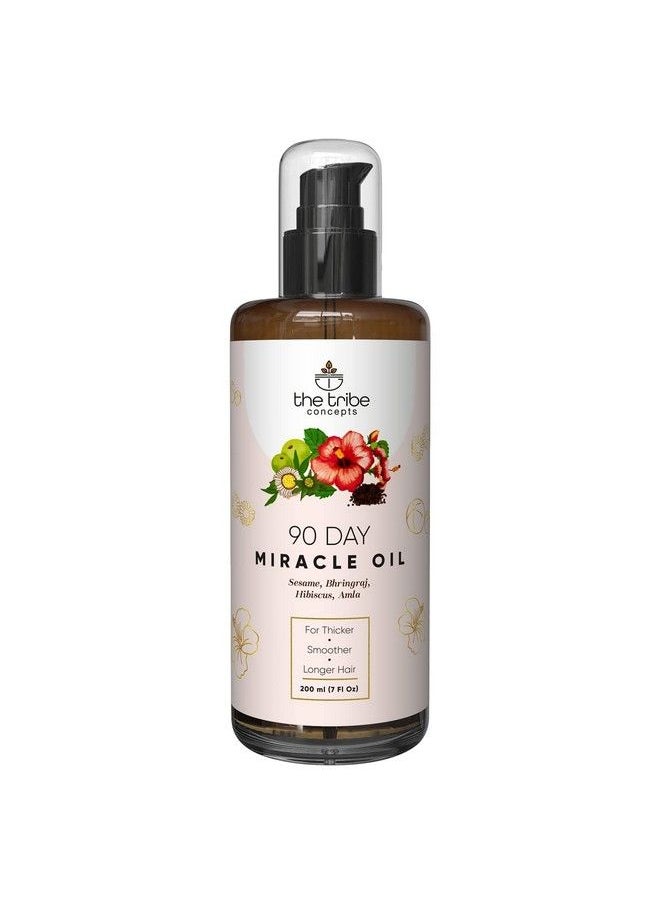 The Tribe Concepts - The Tribe Concept 90 Day Miracle Hair Oil Hair Growth Oil Hairfall & Breakage Control Nourishing Shine With Bhringraj Hibiscus Amla 100% Chemical Free & Natural 200 Ml - Image 1