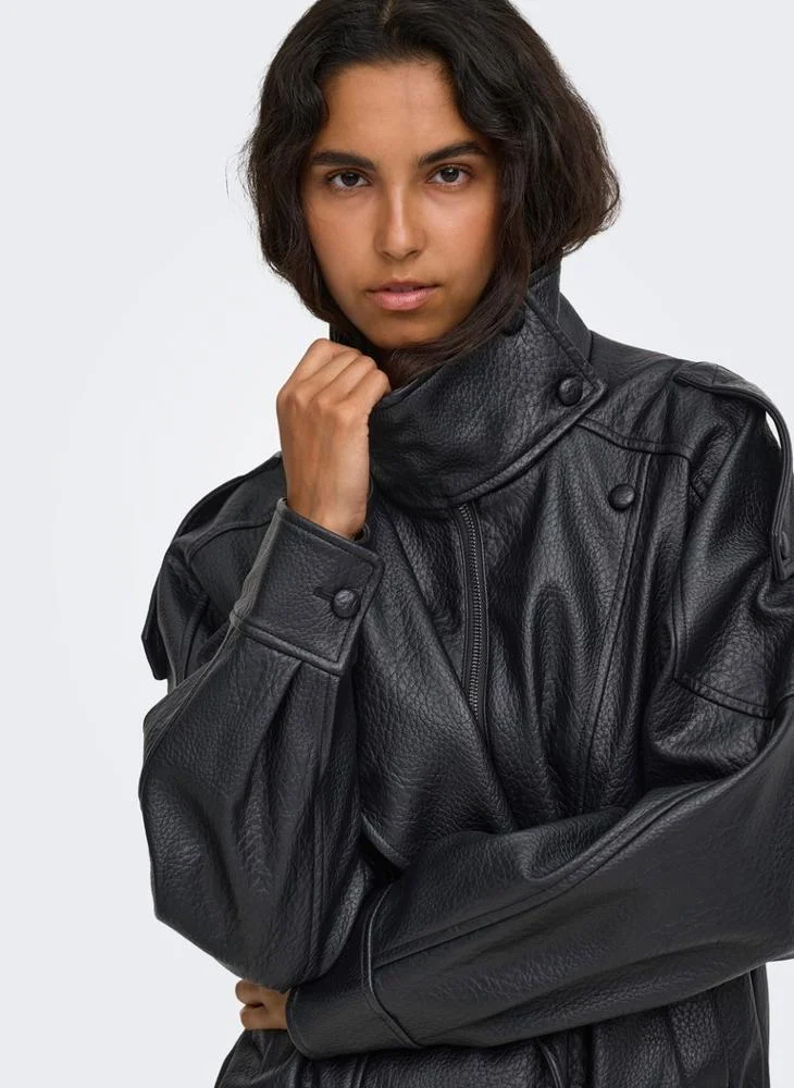 Only  Onlvani Faux Leather Jacket for Women | Best Price UAE