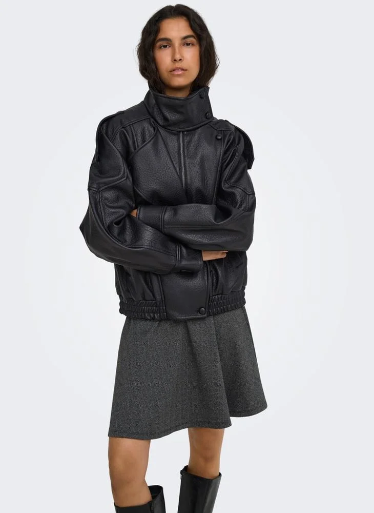 Only  Onlvani Faux Leather Jacket for Women | Best Price UAE