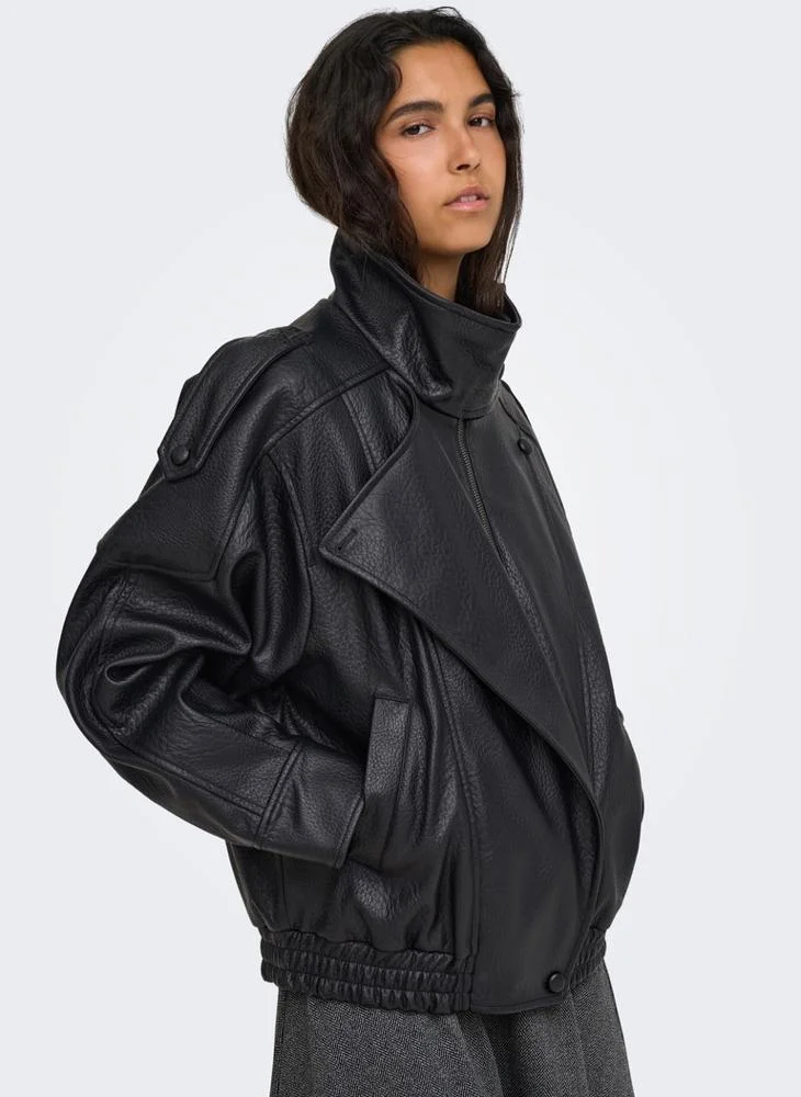 Only  Onlvani Faux Leather Jacket for Women | Best Price UAE